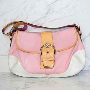 Coach Pink and White Shoulder Bag